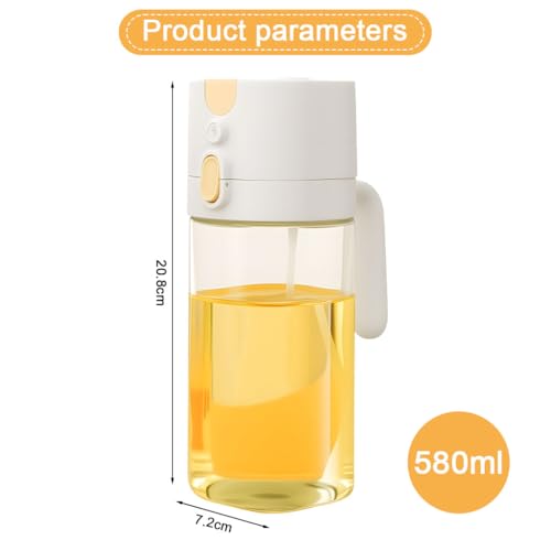 HASTHIP® 2 in 1 Olive Oil Sprayer for Cooking, Light-Blocking Olive Oil Dispenser Bottle for Kitchen Gadgets, 580ml Dark Amber Glass Brown Bottle HASTHIP® 2 in 1 Olive Oil Sprayer for Cooking, Light-Blocking Olive Oil Dispenser Bottle for Kitchen Gadgets, 580ml Dark Amber Glass Brown Bottle